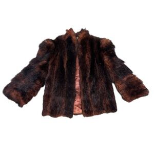 Vintage brown fox fur coat, medium/large
